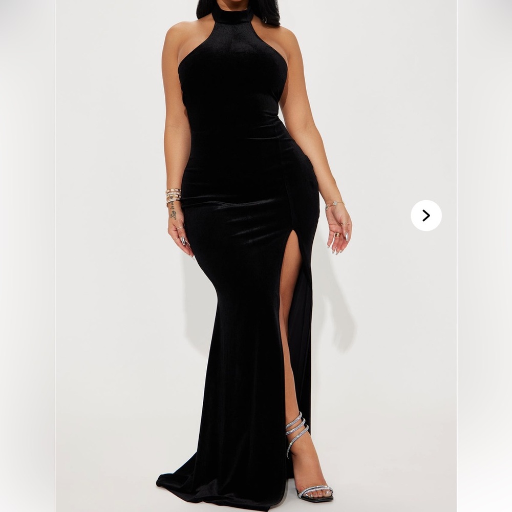 BRAND New !! Black fashionova velvet dress size S - Picture 5 of 6